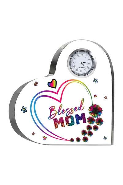 Generic PRINTSHOP4ME Mothers Day Gift Heart-Shaped Crystal Clock - Unique Gifts for Moms - Mothers Day Pres