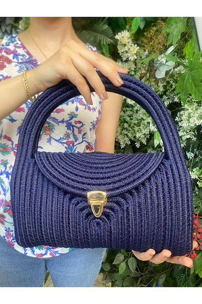 MaVaux Straw Portfolio Bag with Soft Accessories