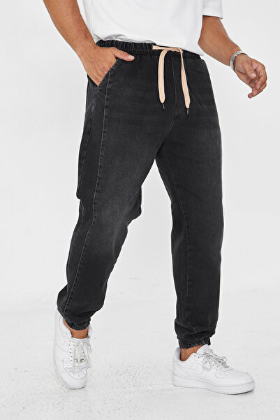 masso moda Men's Elastic Leg Regular Trousers with Side Piece Label Detail 730