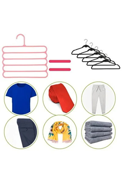 MCT Plastový věšák, protiskluzový a multifunkční s 5 polohami, 31 x 31 cm, růžový