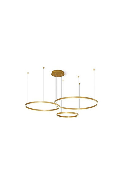 edc GOLD LED chandelier 3 circles 80cm+60cm+40cm, WiFi 2.4G remote control 3 lights dimmable