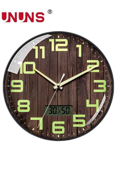 Generic Wall Clock,12 Inch Silent No Ticking,Wood Grain Dial Design Numbers a...