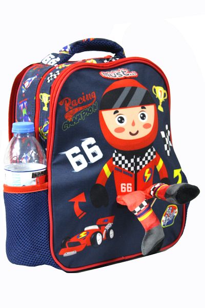 MUST 584989 Racing Champion Kindergarten Backpack-Navy Blue