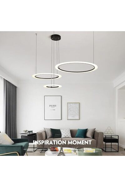 Sueva Minimalist LED chandelier 74W D50cm Ring Brown, WiFi 2.4G remote control 3 lights dimmable