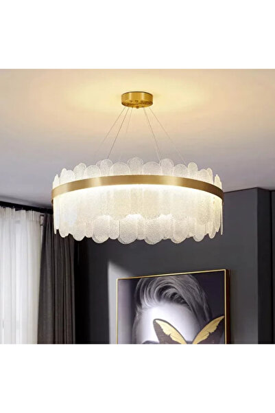 Jiju Candelabru Auriu Cristal Cu LED JIJU® 60W Moderna D600mm