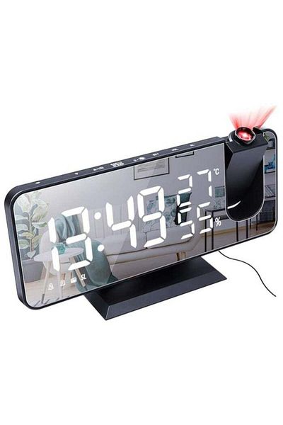 Generic general Projection Alarm Clock for Bedroom Ceiling Digital Radio Alarm Clock with USB Phone Charger