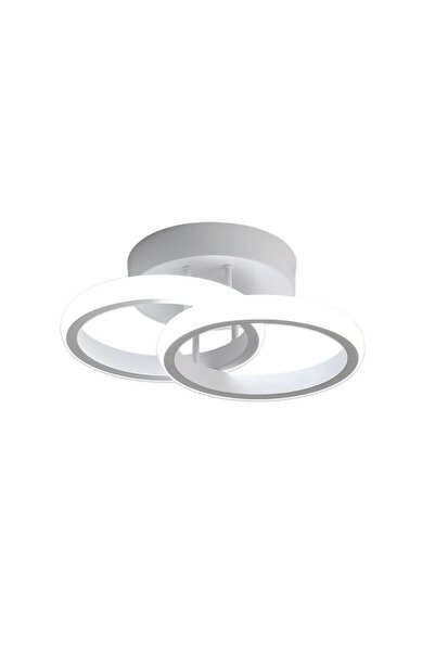 LightPlanet Πολυέλαιος LED 2 κύκλων, αλουμινίου, 22 W, 25 x 17 x 9,5 cm, λευκό