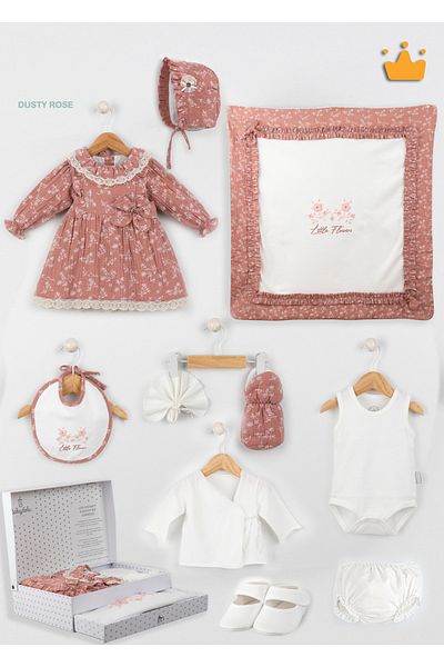 Babydola Special Boxed 10-Piece 3-6 Months Newborn Baby Girl Gift Hospital Release Natural 100% Cotton Muslin 15346