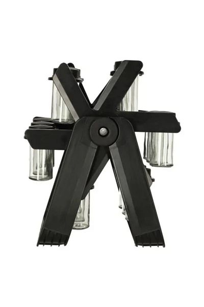 Avex Spice Organizer with 18 Containers and Rotating Stand for Kitchen, Black
