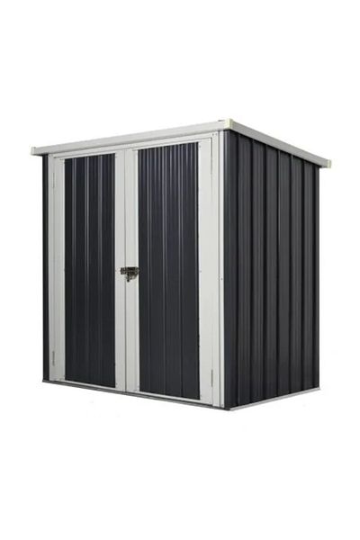 ART Garden Shed for Tool Storage, Steel and PP, Black, 147 x 86 x 134 cm
