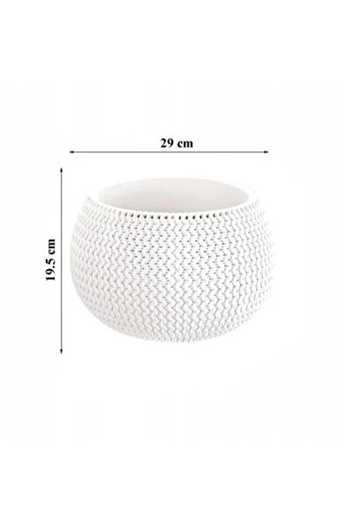 Prosperplast Ghiveci decorativ pentru flori, rotund, alb, 29 x 19,5 cm, bol Splofy