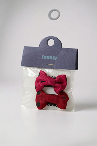 morbella Set of 2 Baby Girl Polka Dot Bow Buckle –(Pink-Red)