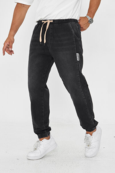 masso moda Men's Elastic Leg Regular Trousers with Side Piece Label Detail 730