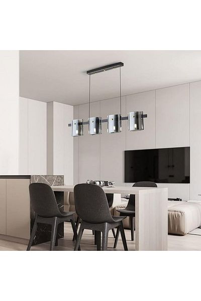edc Lustra LED Modern Polish Black Glass G9 X 3