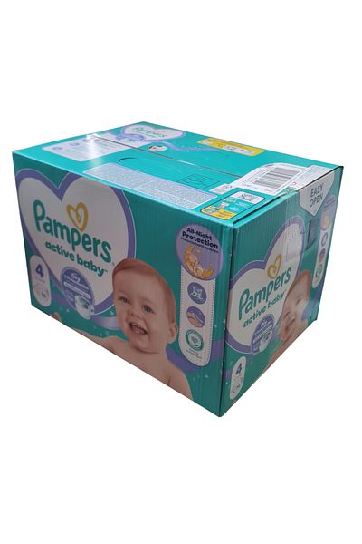 Pampers Scutece Box, Active Baby All Night Protection, Marimea 4, 9-14 Kg, 76 bucati