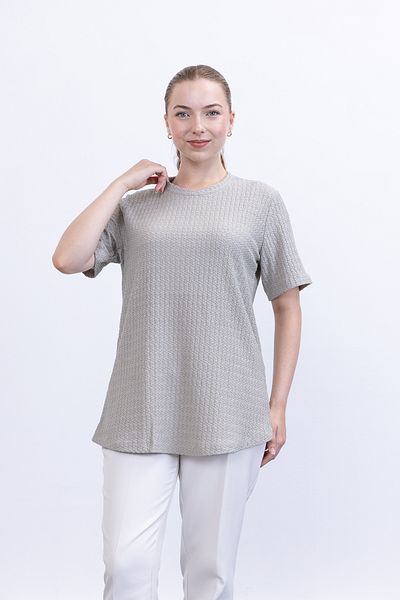 Linvey Summer Casual Comfortable Fit Short Sleeve Wrinkle Blouse T-Shirt