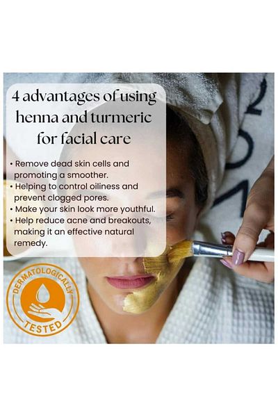 Ogaili White Henna Turmeric Powder Natural Herbal Skin Cleanser & Anti-Inflammatory - Acne Treatment - 100g