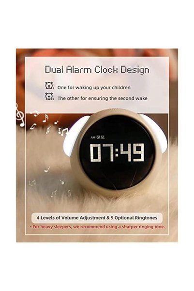 Generic Children's Dual Alarm Clock with Adjustable Night Light, Voice Activa...