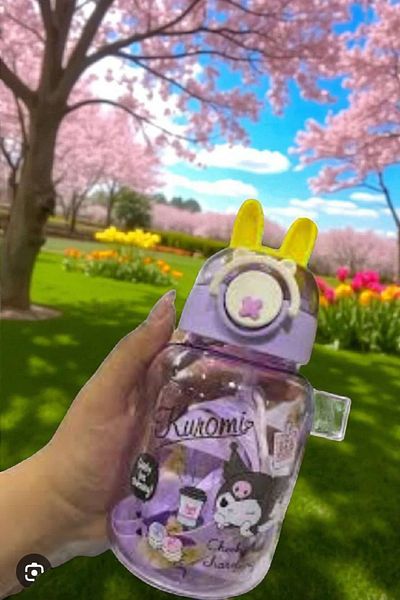 ÇEÇEN HOME Kuromi Figured Kindergarten-Primary School Girl's Water Bottle, Girl's Water Bottle-Water Bottle