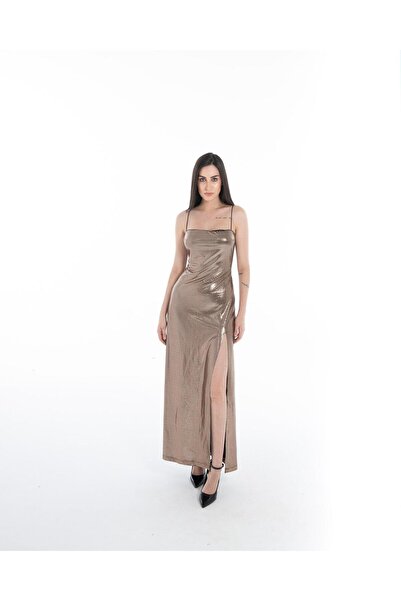 Flashmobnation Women’s Gold Sequin Party Dress