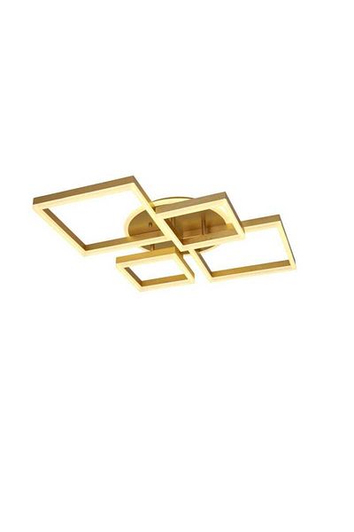 LightPlanet Square LED chandelier, WiFi remote control 64cm Gold 2.4G 3 lights dimmable