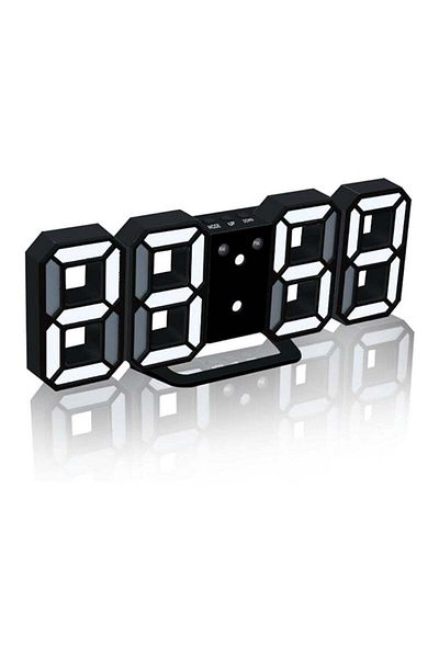 Generic 3D LED Night Light Digital Alarm Clock, 8.4" Alarm Clocks for Bedrooms, 0-100% Dimmer, 12/24H, Snoo