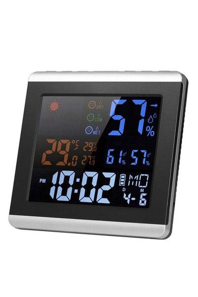 Generic LCD Digital Thermometer Hygrometer Alarm Clock Black