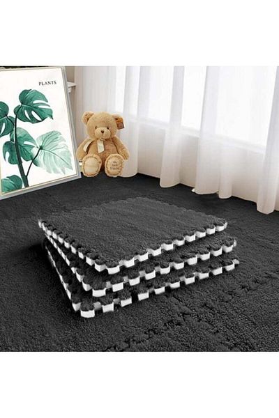 Generic TAPIT 12 Pcs Interlocking Carpet Shaggy Soft EVA Foam Mats 11.8 x 11.8 Inch Fluffy Area Rugs Protec