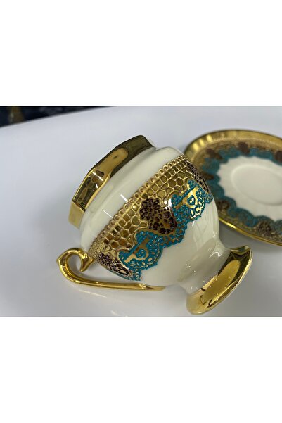 Glamour 24k altın kaplama kahve fincanı