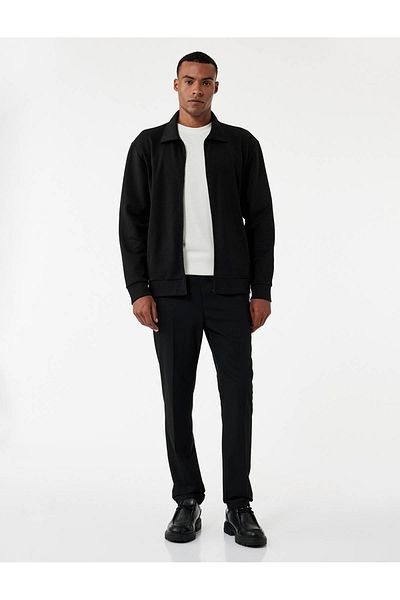 Koton Long Sleeve Cotton Pocket Detailed Shirt Collar Zippered Seasonal Jacket