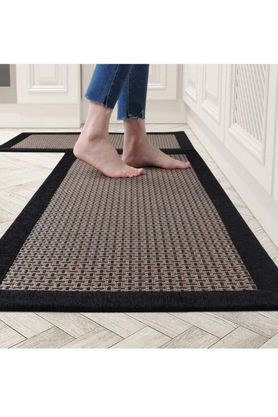 Generic 2 Piece Farmhouse Kitchen Rug Set Non-Slip Heavy Duty Standing Mat Wa...