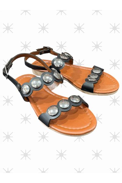 İpek Women's Black Light Flat Sole Sandals