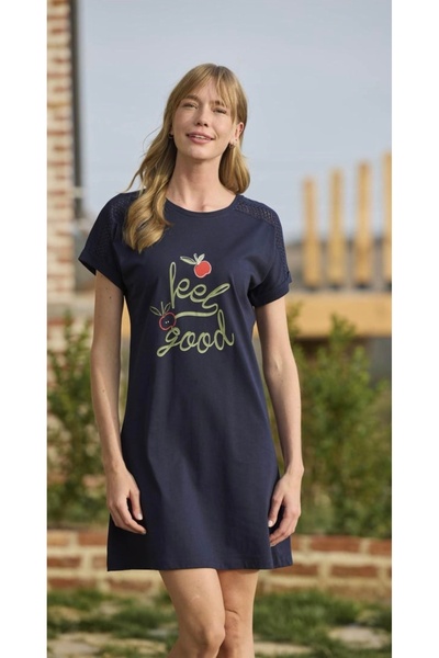 NightLove فستان نوم بكم مطبوع من موناميز 24116