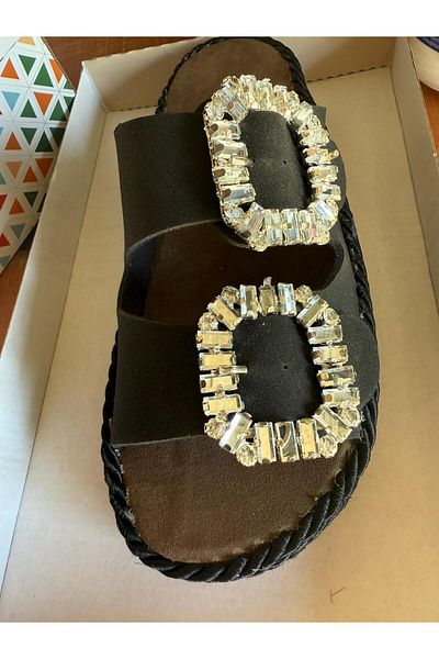 PLN SHOES Wrapped Orthopedic Eva Sole Lightweight Anatomical Slippers Daily Comfortable Slippers with Double Tape Buckle