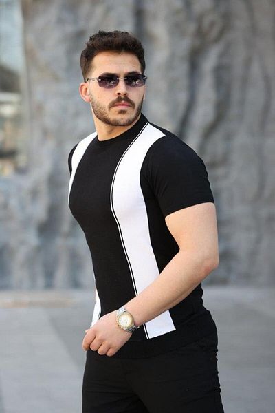 modamtn Men's Viscose Fabric Crew Neck Patterned T-Shirt