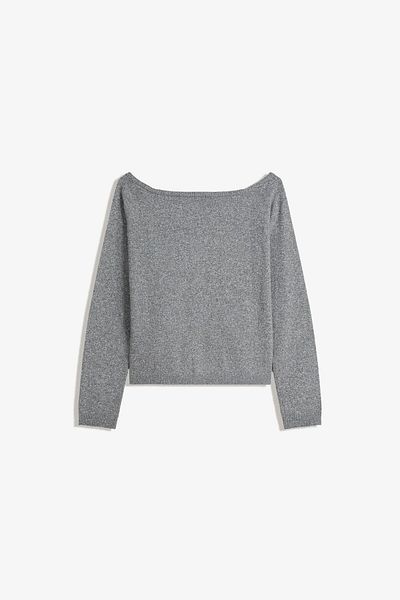 Bershka Bardot neckline single button cardigan