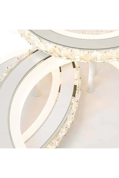 KORMAN TECHNIK LED chandelier with remote control and crystal NOVA ROTONDA RGB 154W, 3 Circles, Dimmable, White