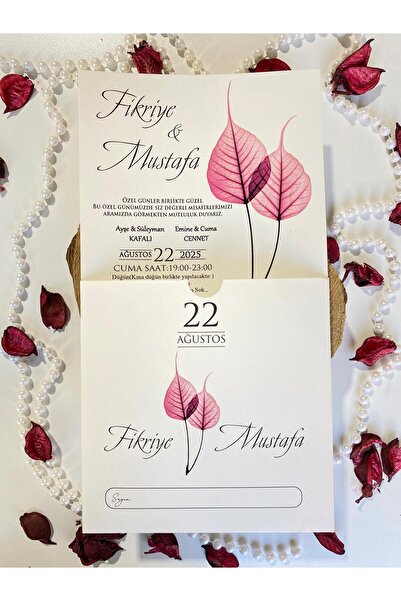 gizemli tohumlar 50 Adet Baskı Dahildir Düğün, Nişan, Nikah Davetiyesi, (DİJİ...