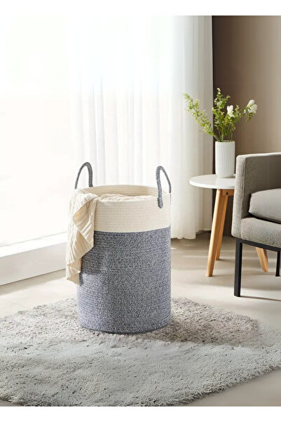 sfb Coș de rufe din iută cu mâner cu design modern, pentru depozitarea pături...