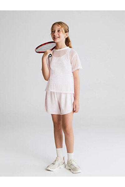 LC Waikiki LCW KidsEkru Beli Lastikli Kız Çocuk Şort Etek