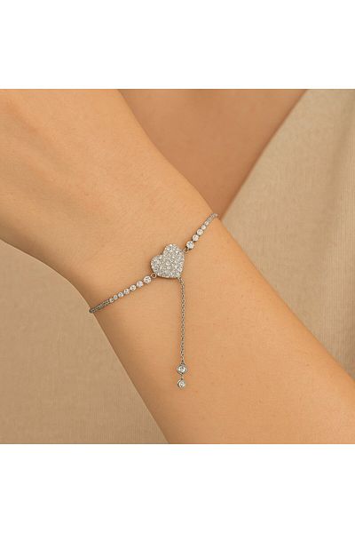 BY YASİN TOPÇU Heart Figured Jewelled Bracelet