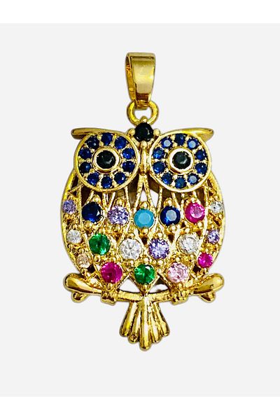 312 KONSEPT Zircon Stone 316 L Tarnish Free Steel Owl Pendant