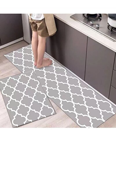 Generic 2-Piece Kitchen Floor Mats Set made Made of PVC + Technical Velvet St...
