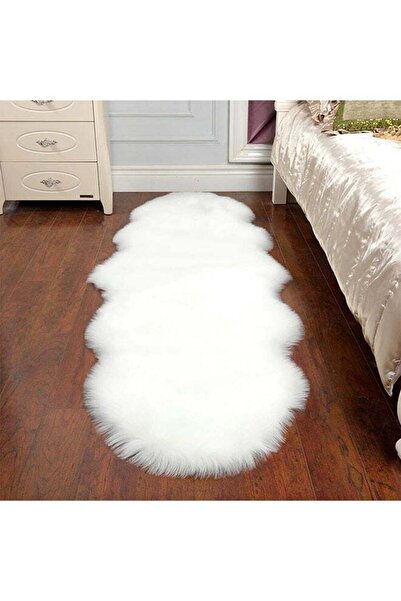 Generic Modern Silky Faux Soft Sheepskin Floor Mat White 60 x 90cm