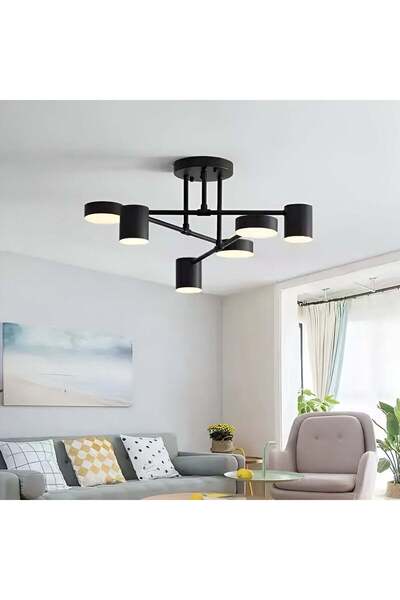 Alista Home Lustra LED GALIOS 72 W, 6 Elemente, lumina Rece/Calda/Neutra, Negru