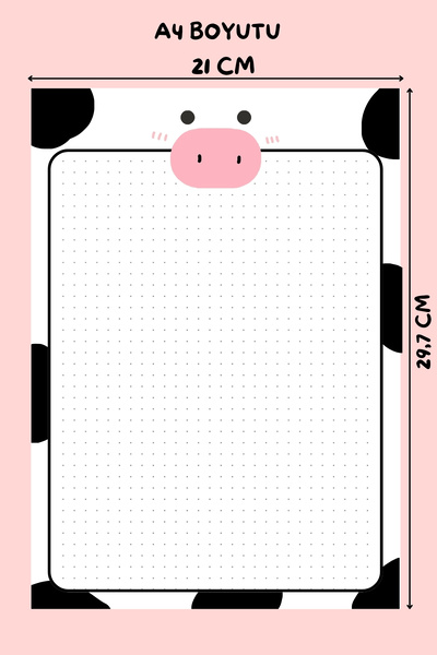 shop Cow Pattern 2-Piece A4 & A5 Notepad, Memo Pad, Note Paper, Notepad, Check List, School Notebook