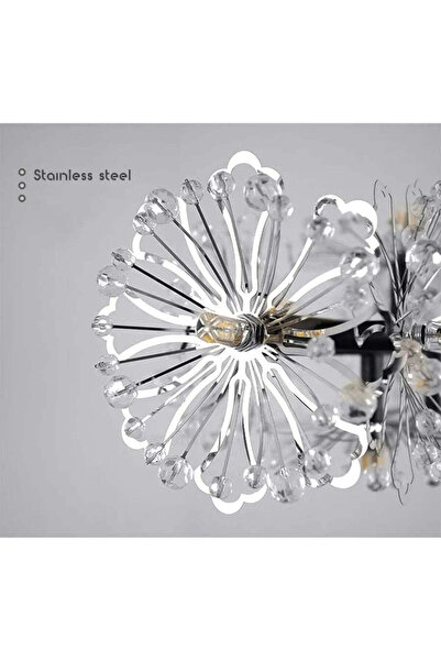 Alista Home Candelabru Cristal PETERHOF Eleganza, 13 x G4, Diametru 49 cm, Negru