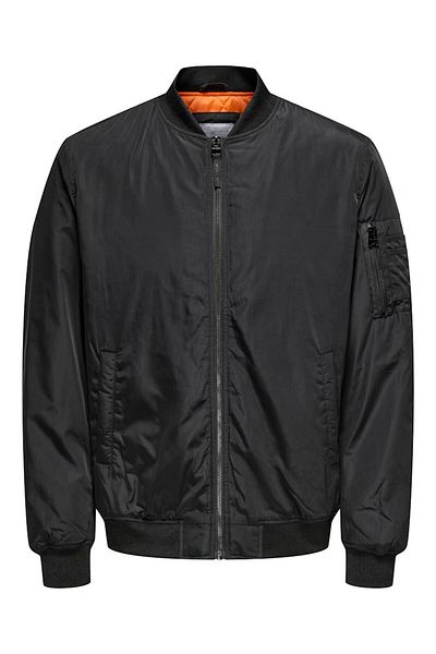 Only & Sons Men's Black Jacket 22023287   Onsjoshua Bomber Otw
