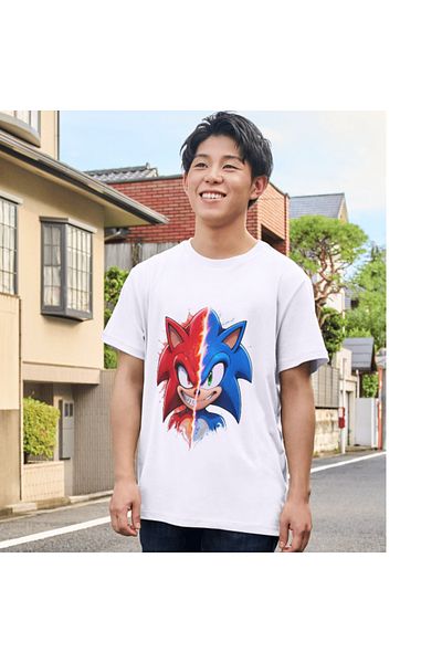 ALPŞAN TİCARET Sonic Kids T-Shirt Knuckles and the Hedgehog Sonic Unisex Adult T-Shirt Sonic T-Shirt