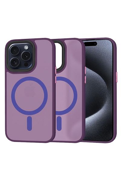 Tim Protective Case for iPhone 15 Pro, Timaconsafe, Y24, Hard Plastic, Deep Berry Purple